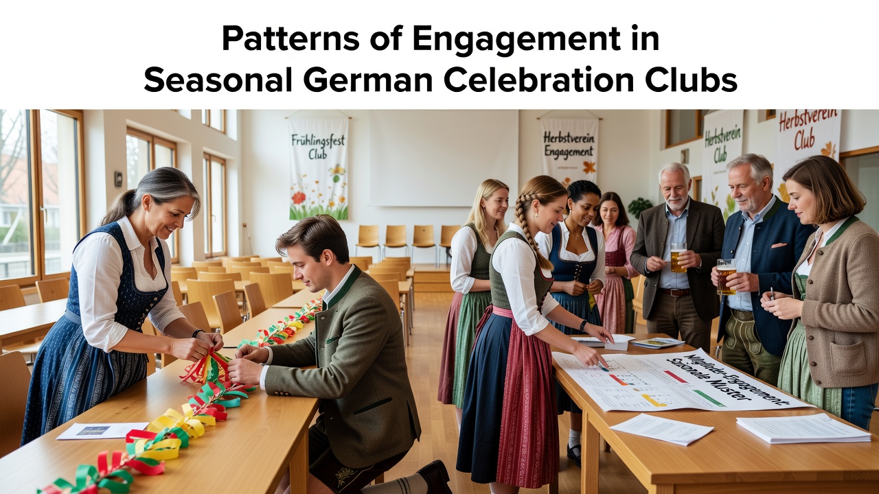 Mitglieder eines deutschen Festvereins bei einer saisonalen Versammlung